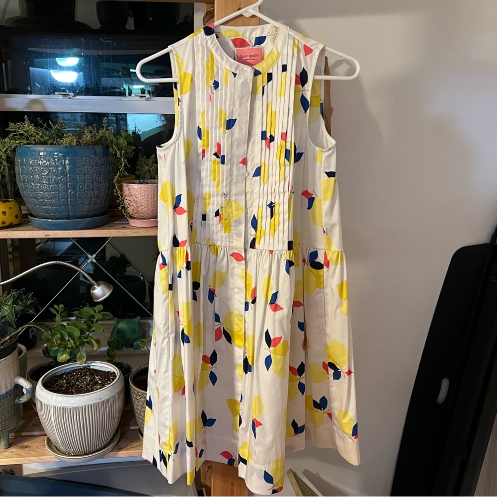 kate spade lemon zest shirt dress size xs